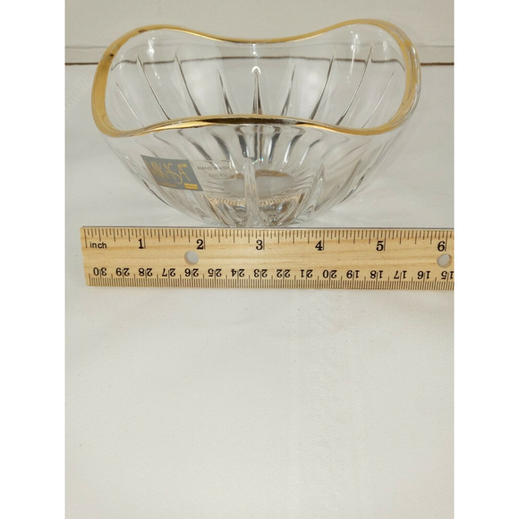 Mikasa Slovenia Crystal Dish with Scalloped Edges and Gold Trim - Picture 6 of 6